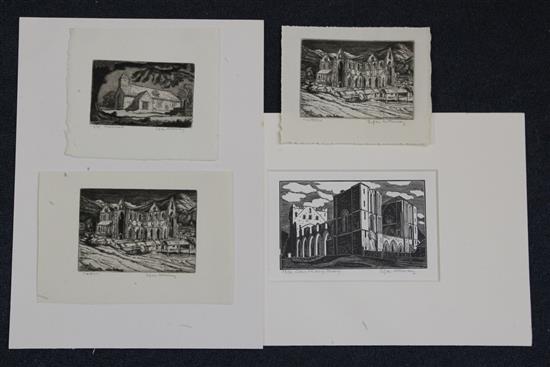 Edgar Holloway (1914-2008) Llanthony Priory, 1948 & 3 others